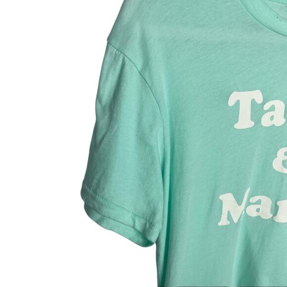 Wildfox Tacos & Margs Happy Hour Keke Short Sleeve Graphic T-Shirt Medium Green - Picture 5 of 8